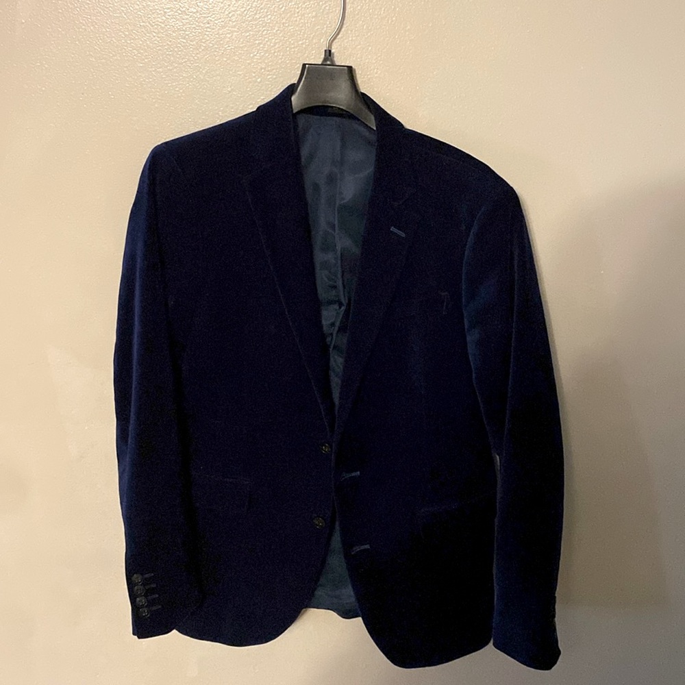Navy Blue Velvet Jacket